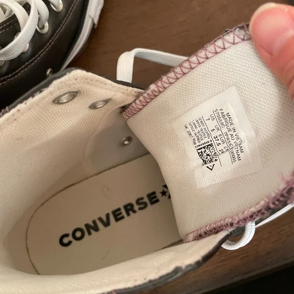 Converse All Star Gray and White High-Top Sneakers - Picture 4 of 4